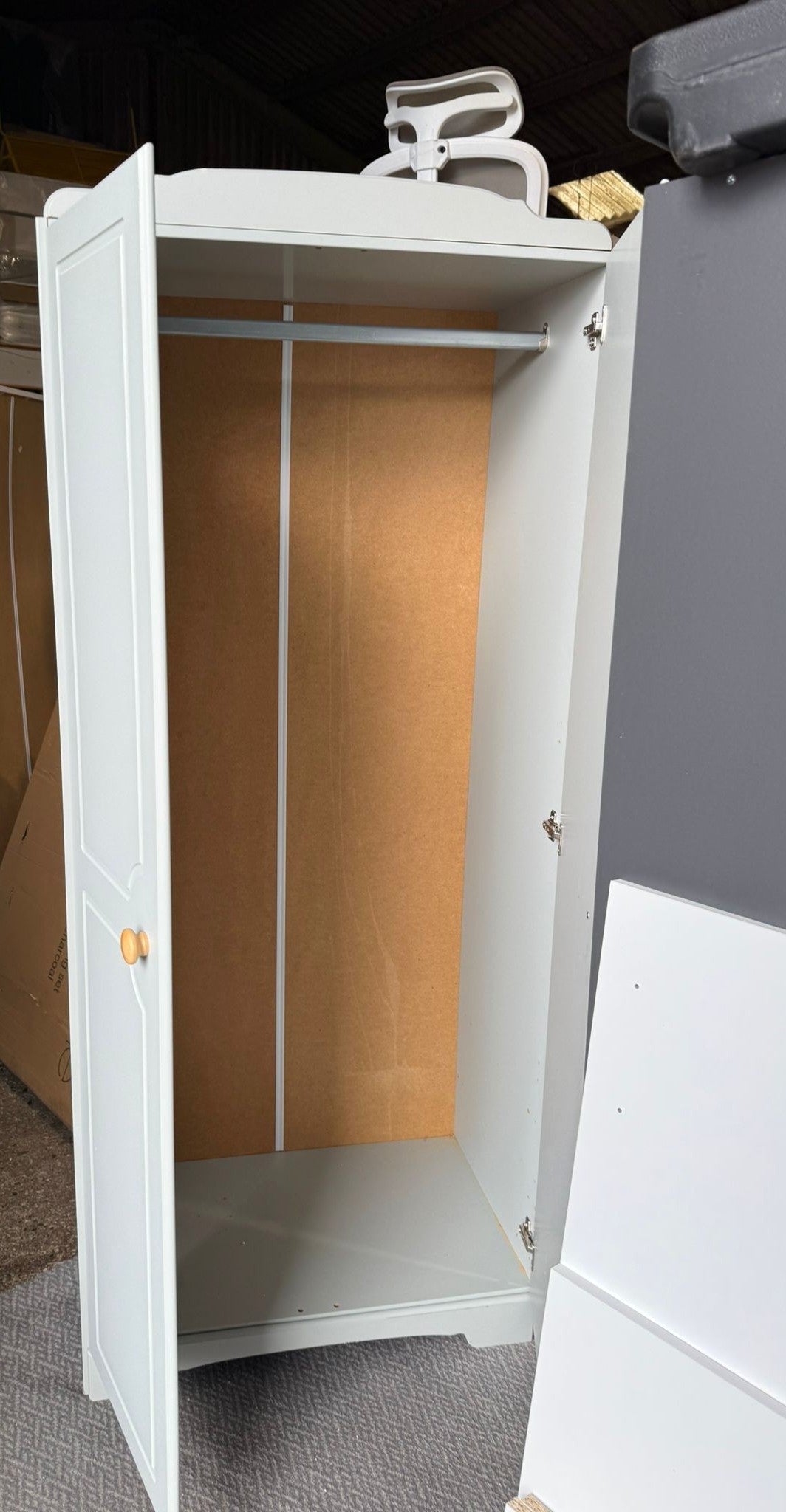 Assembled Nordic 2 Door Wardrobe - Grey